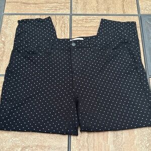 Talbots Black Ponte Pants with White Dots 16W